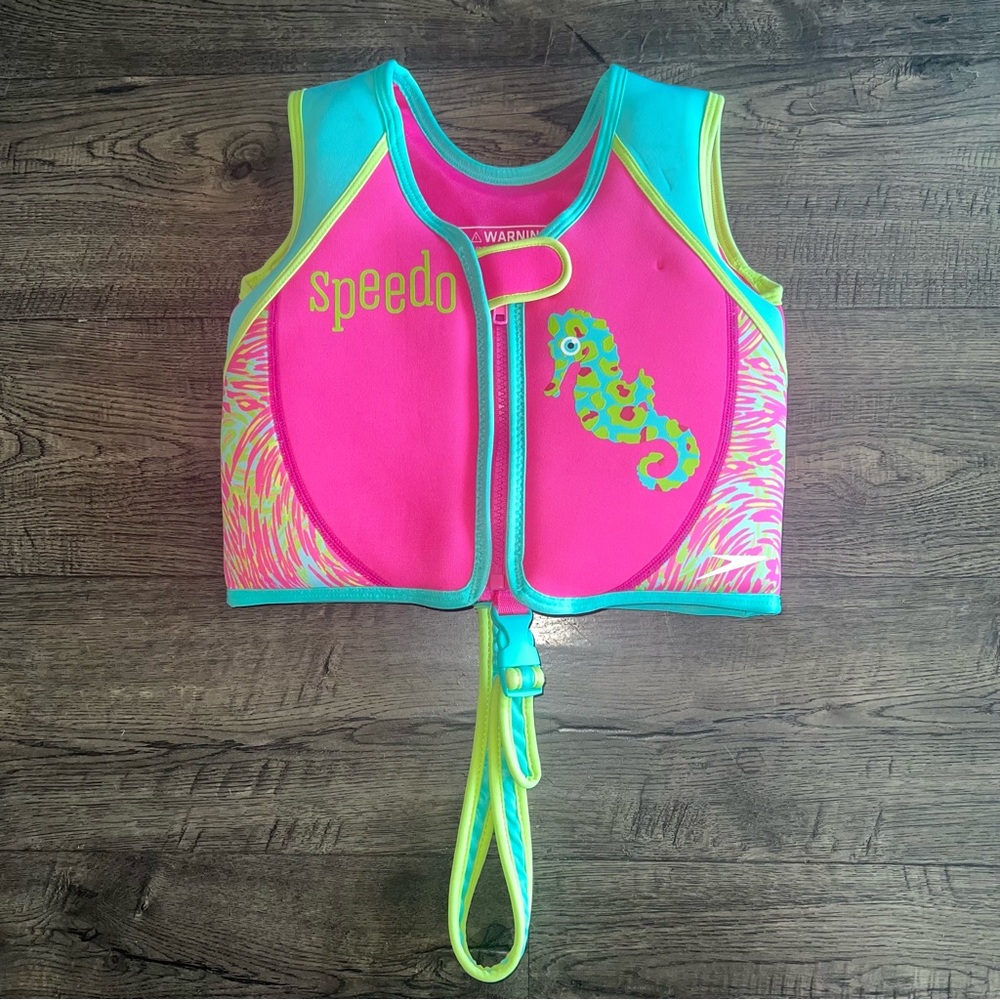 Speedo Kids One-Piece Swim Vest in Pink, Teal, Lime